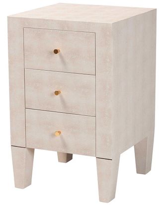 Baxton Studio Leyna Modern Faux Shagreen 3-Drawer End Table