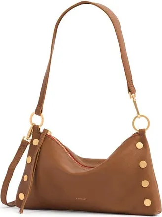 Hammitt Kyle Shoulder Bag in Mahogany Pebble/brushed Gold Red Zip at Nordstrom