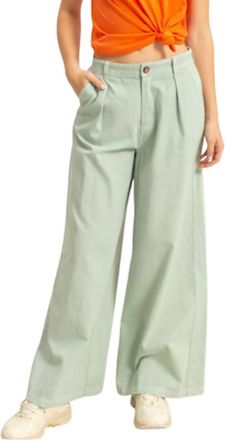 Double Zero High Waist Basic Wide Leg Pants In Mint