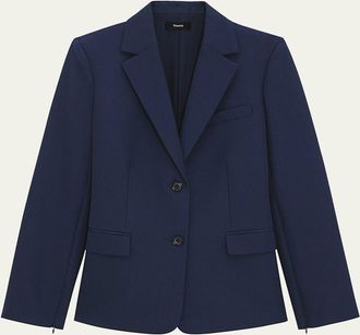 Theory Two-Button Zip-Sleeve Jacket