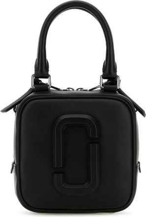 Marc Jacobs Handbags, female, Black, Size: ONE SIZE The Cube Black Leather Handbag