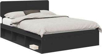 vidaXL Estructura De Cama Negro 150 X 200 Cm Madera De Pino Macizo Vidaxl