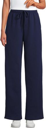 Lands End Serious Sweats High Rise Relaxed Straight Leg Pants in Deep Sea Navy at Nordstrom, Size Small Tall