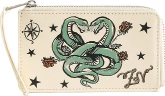 Zadig&Voltaire ZV Card Tattoo Leather Card Case in Flash at Nordstrom