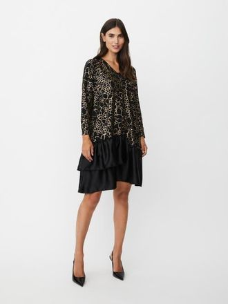 Masai MaNylindra Metallic Floral Print Dress in Gold at Nordstrom, Size Xx-Large