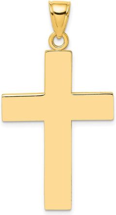Diamond2Deal 10k Yellow Gold Polished Large Block Cross Open Back Charm