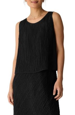 Eileen Fisher Stretch Silk Shell Top in Black at Nordstrom, Size Xx-Small