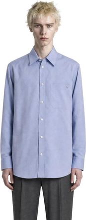 Valentino Oxford overhemd met VGold - Heren - Casual Overhemden - Blauw - XL - Katoen - Overhemden