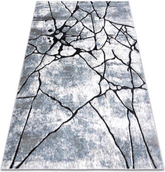RugsX Rugsx - Alfombra Moderna Cozy 8873 Cracks, Hormig&oacute;n Fisurado - Structural Dos Niveles De Vell&oacute;n Gris Claro / Azul Blue 120x170 Cm