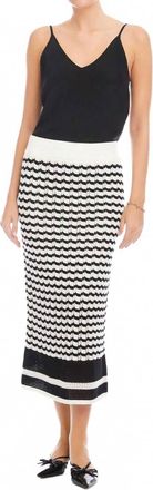 Fifteen Twenty Zoe Crochet Midi Skirt In Black And Cream