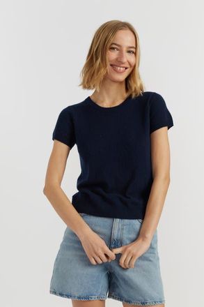 Chinti and Parker Air Pure Cashmere T-Shirt in Navy at Nordstrom, Size X-Large