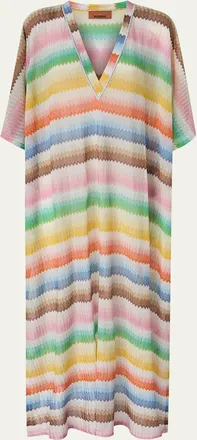 Missoni Zig Zag V-Neck Maxi Beach Dress
