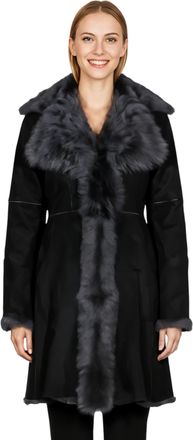 Infinity Leather Womens Grey Toscana Sheep Suede Leather Trench Coat- Celeste