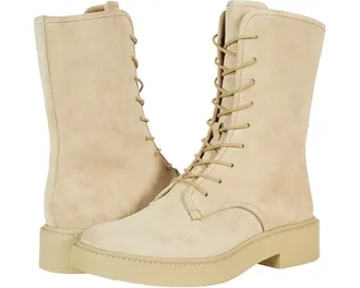 Vince Kady Lace Combat Boots Womens Doe Leather Side Zip Round Toe JOBB868