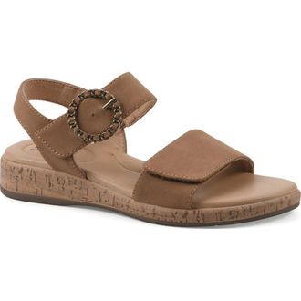 White Mountain Bonique Corck Wedge Sandal in Tan/Nubuck at Nordstrom Rack, Size 7.5