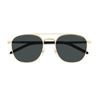 Montblanc Square Full Rim Metal Sunglasses - Gold