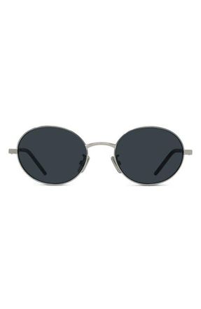 Givenchy City 51mm Oval Sunglasses in Shiny Palladium /Smoke at Nordstrom