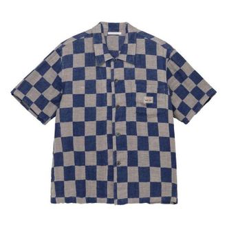 St&uuml;ssy x OUR LEGACY Work Shop Box Shirt Shortsleeve Grey Blue WS2222BBG