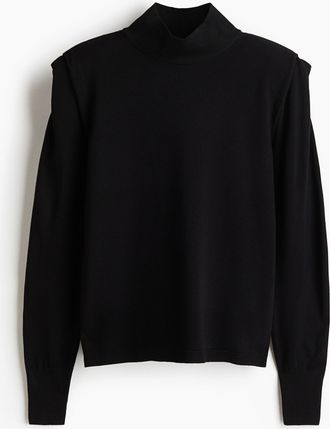 H&M Feinstrickpullover mit Turtleneck - Schwarz