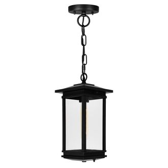 CWI Lighting Oakwood 1 Light Outdoor Black Pendant