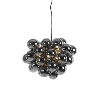 QAZQA Lampada A Sospensione Uvas - Art D&eacute;co - Vetro,acciaio - Nero - Sfera G9 Max. 8 X 2.5 Watt - Qazqa