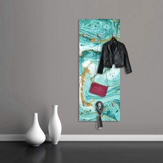 Queence Garderobenleiste »Hardy« Wand Garderobe, Marmor Optik, Gold, Glitzer, platzsparend