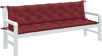 vidaXL Vidaxl - Cojines Banco Jard&iacute;n 2 Uds Tela Rojo Tinto Melange 200x50x7 Cm