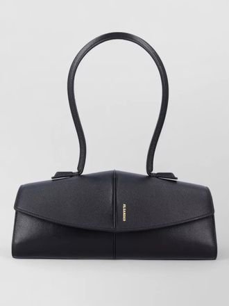 Jil Sander shoulder bag leather structured piping strap handle