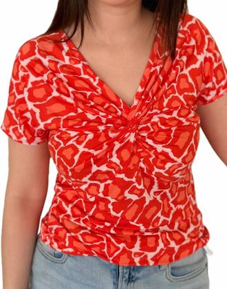 Marble Scotland Sunset Safari Twist Front Top In Red