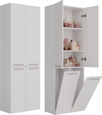 OEM Columna De Estantes Para Mueble De Ba&ntilde;o, Color Blanco Mate Con Cestas: &iexcl;dise&ntilde;o Universal, Soluci&oacute;n Funcional Para Su Ba&ntilde;o