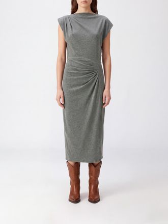 Isabel Marant Abito midi monospalla in flanella di lana con drappeggio