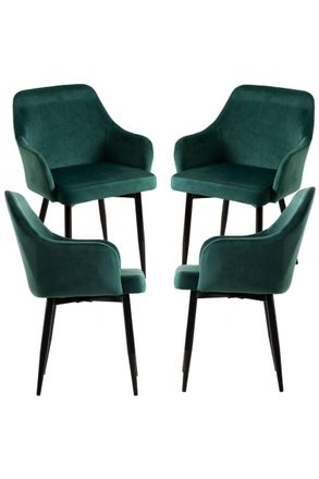 Regalos Miguel Regalos Miguel - Packs Sillas Comedor - Pack 4 Sillas Puan Terciopelo - Verde