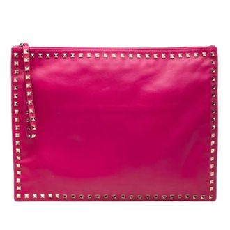 Valentino Pre-owned Vintage Studded Clutch - Dames - Pre-owned - Roze - Maat: ONE Size Leer