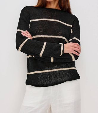 Rails Evangeline Sweater In Black Linen Stripe