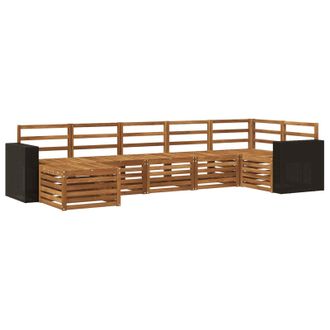 vidaXL Set Di Divani Da Esterno 7 Pz Naturale Vidaxl
