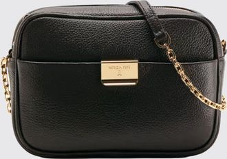 Patrizia Pepe Mini borsa a tracolla in pelle martellata con logo inciso