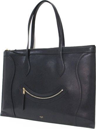 Celine Black Leather Handbag Tote Bag (Pre-Owned)