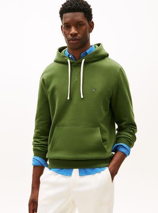 Tommy Hilfiger ESS SEASONAL FLEECE HOODY mit Kapuze und K&auml;ngurutasche, unifarben, casual, regular fit, Baumwollmix, Kapuze