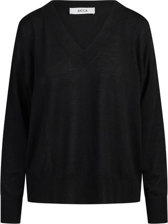 Jucca Truien & Vesten, Dames, Zwart, XS, Wol, V-hals Gebreid