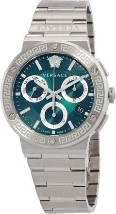 Versace Chronograph Quartz Green Dial Mens Watch VEZ900121
