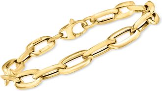 Ross-Simons Italian 14kt Yellow Gold Oval Paper Clip Link Bracelet