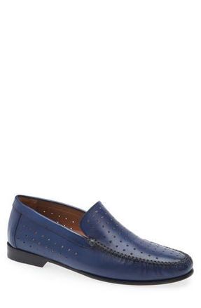 Mezlan Perforated Moc Toe Loafer in Blue at Nordstrom Rack, Size 8.5