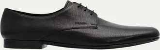 Prada Mens Toblach Grained Leather Derby Shoes