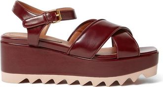 Stella McCartney Sandalen met gekruiste bandjes - Dames - Sleehakken - Rood - 38 1/2 EU - Schoenen