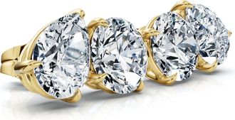 Pompeii3 1 1/3Ct Pear and Round Toi et Moi Diamond Earrings 14k Gold Lab Grown