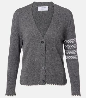 Thom Browne 4-Bar intarsia virgin wool cardigan