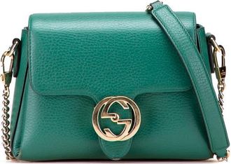 Gucci Pre-owned Gucci Small Dollar Calfskin Interlocking G Crossbody Ladies 607720 493075