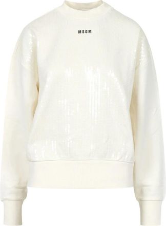 Msgm Msgm Sweaters - Dames - Sweatshirts - Beige - XS - Katoen - Hoodies & sweatvesten