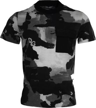 Dolce & Gabbana Camouflage Katoenen T-shirt met ronde hals - Heren - T-shirts - Veelkleurig - XS - Katoen - Tops
