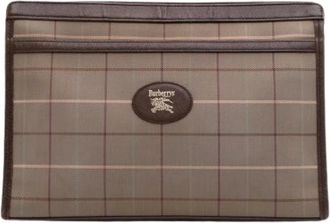 Burberry Pre-owned Clutches, female, Brown, Size: ONE SIZE Pre-owned Canvas Clutch